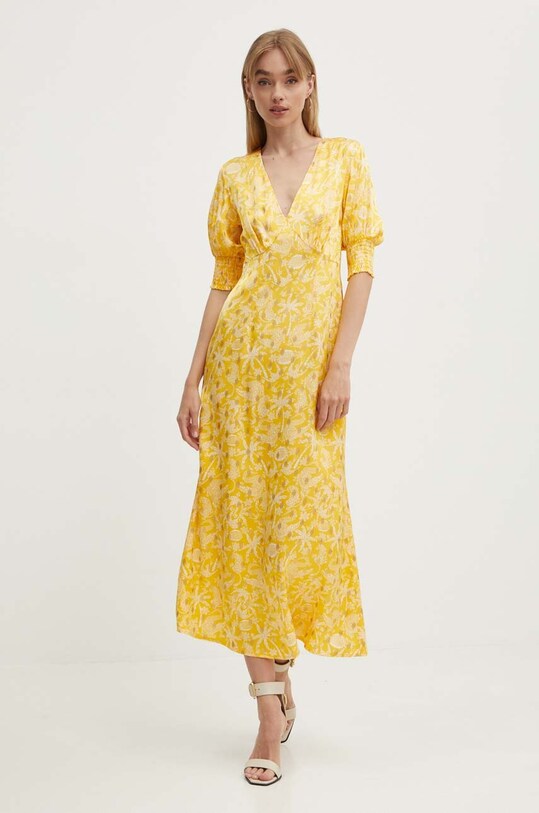 Рокля Never Fully Dressed May вискоза жълт NFDDR1503