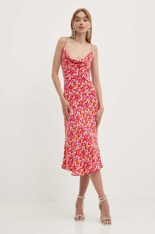 Haljina Rotate JACQUARD MIDI STRAP DRESS Planet friendly šarena 1129022989