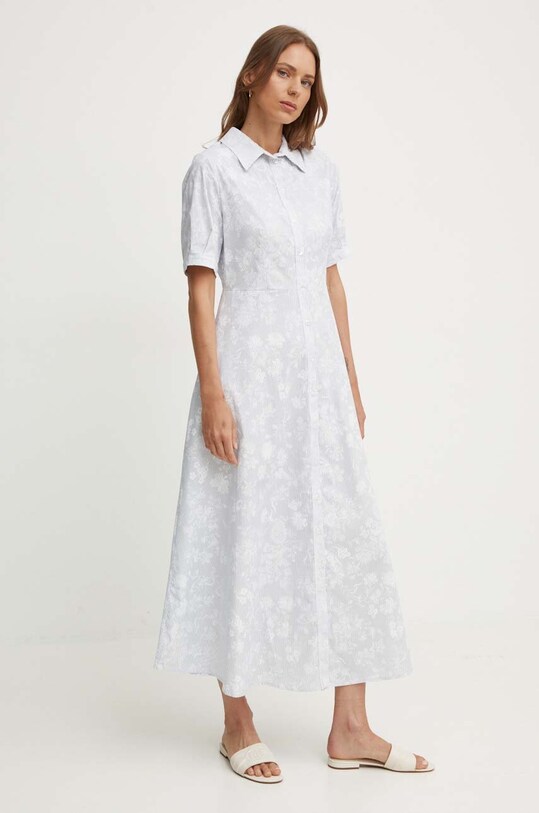 Sandro Ferrone rochie din bumbac fixat albastru SFS67XBDLINA