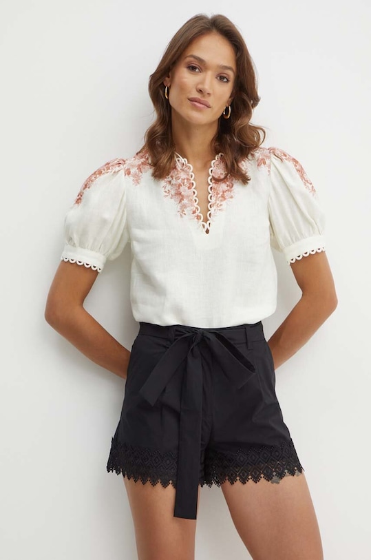 Twinset bluza din in bej 241TT2402