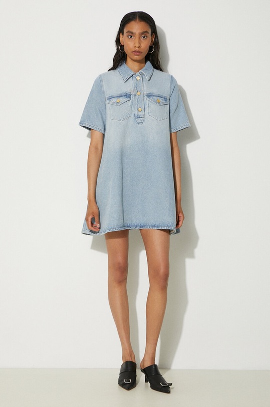 GANNI denim dress Heavy Denim Mini Dress J1503 blue SS24