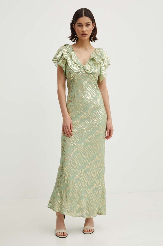 Never Fully Dressed rochie Tilda Dress maxi verde NFDDR1350