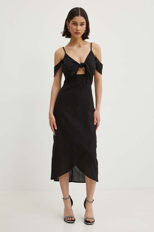 Never Fully Dressed rochie din in Cassie Dress negru NFDDR1420