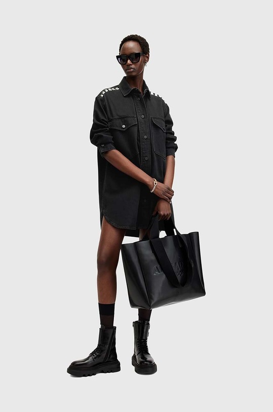 Φόρεμα τζιν AllSaints LILY W224DB μαύρο