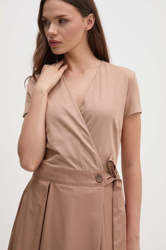 Sandro Ferrone rochie din bumbac bej SFS18XBDRAGUSA