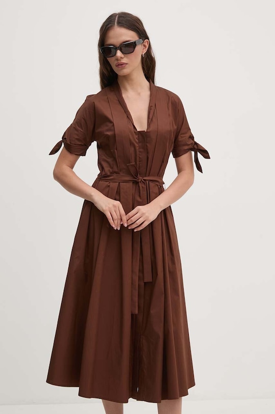 Бавовняна сукня Sandro Ferrone casual коричневий SFS31XBDSAVONAROLA