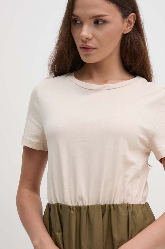 Sandro Ferrone rochie din bumbac bej SFS7XBDMARGOT