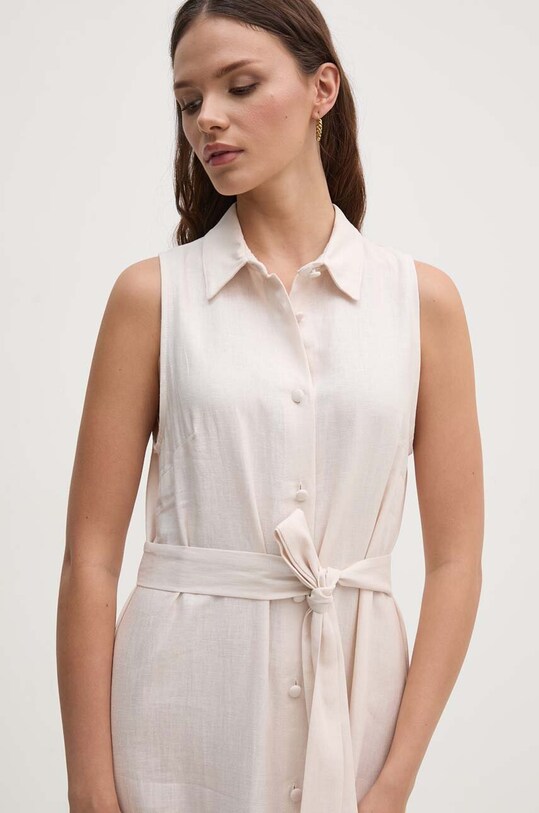 Lněné šaty Sandro Ferrone SFS7XBDMISA růžová SS24