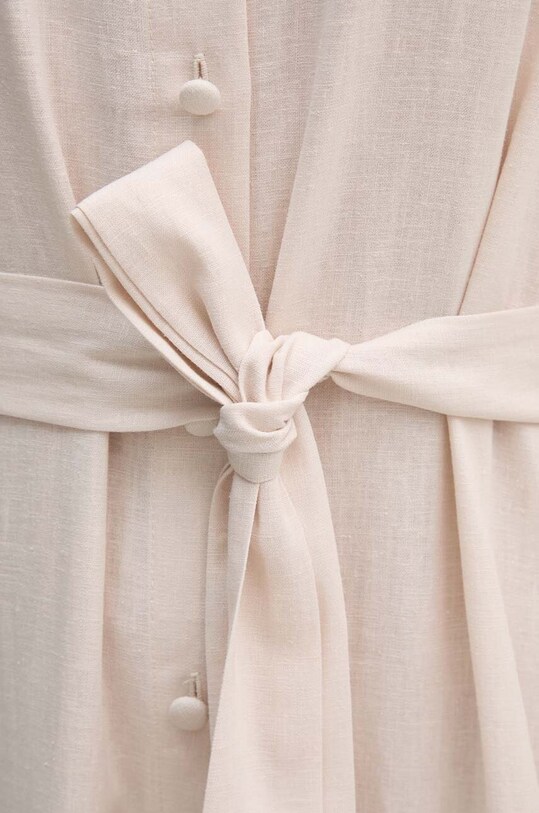 Lněné šaty Sandro Ferrone SFS7XBDMISA růžová