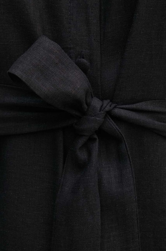 Lněné šaty Sandro Ferrone SFS7XBDMISA černá