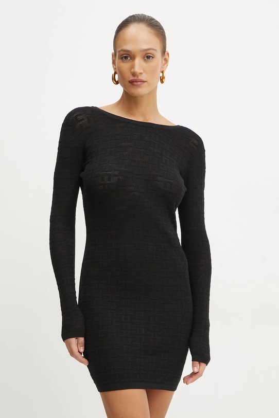 Φόρεμα Elisabetta Franchi μακρύ μαύρο AM66B41E3