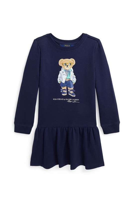 Polo Ralph Lauren sukienka bawełniana dziecięca nadruk granatowy 312926020001