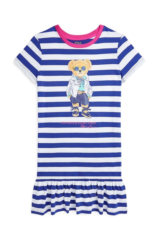 Dětské bavlněné šaty Polo Ralph Lauren potisk námořnická modř 313926019001