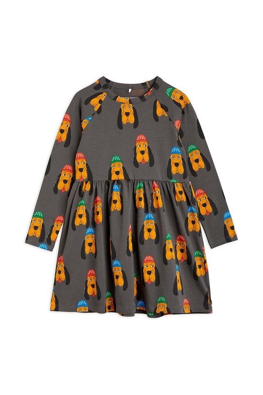 Дитяча бавовняна сукня Mini Rodini довгий сірий 2415010697