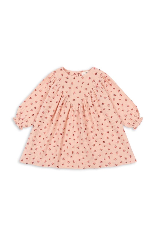 Хлопковое детское платье Konges Sløjd KS100200 розовый SS24