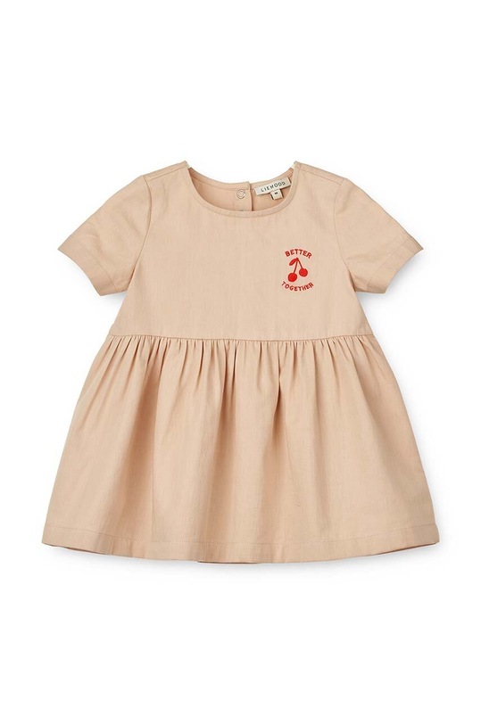 Βρεφικό βαμβακερό φόρεμα Liewood Livia Baby Dress βαμβάκι μπεζ LW18855