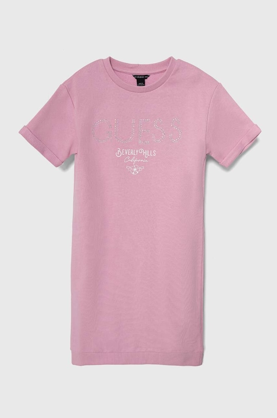 Хлопковое детское платье Guess хлопок розовый J4RK14.KA6R4.PPYH