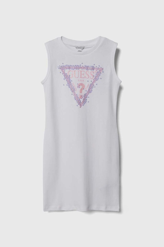 Παιδικό βαμβακερό φόρεμα Guess στάμπα μπεζ J4RK38.KA6W4.PPYH