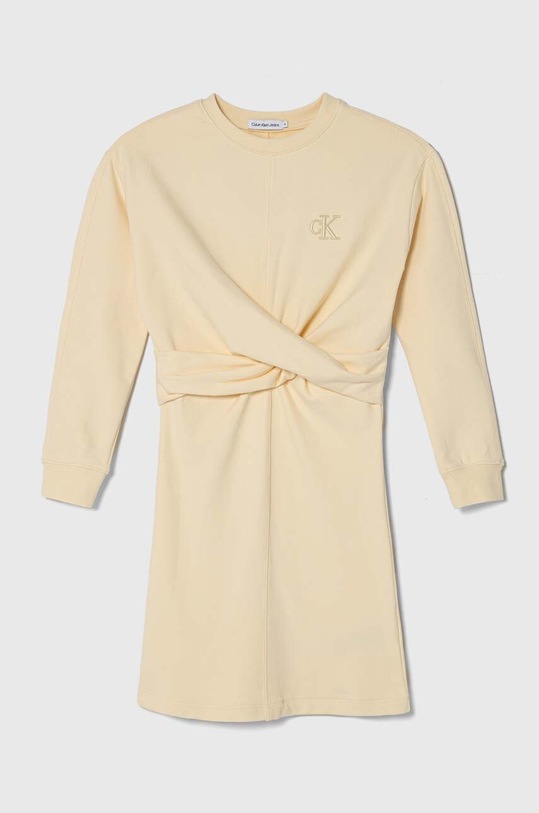 Šaty Calvin Klein Jeans pletenina béžová IG0IG02322.128.176.PPYH