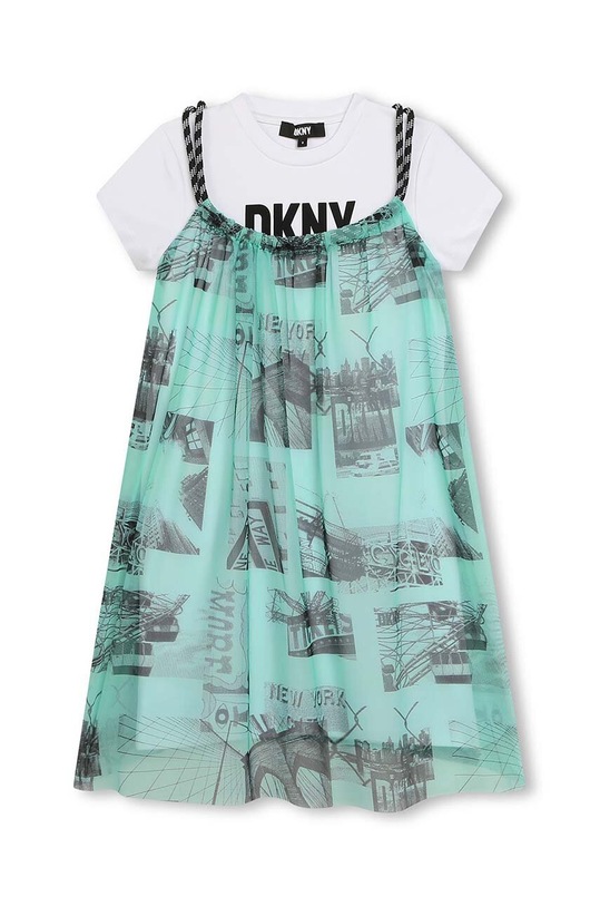 Παιδικό φόρεμα DKNY στάμπα πράσινο D60115.114.150