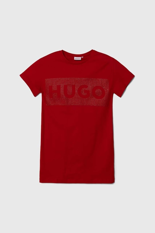 HUGO rochie din bumbac pentru copii mini rosu G00084.156.162