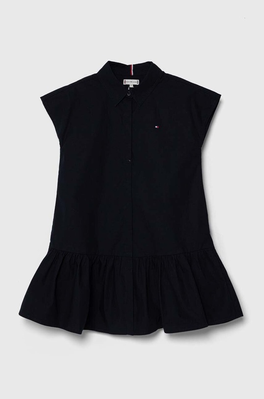 Otroška bombažna obleka Tommy Hilfiger Mini mornarsko modra KG0KG07788.128.176.PPYH