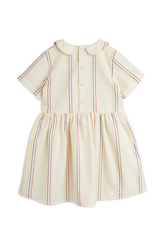 Девочка Детское платье с примесью льна Mini Rodini 2425010011 белый