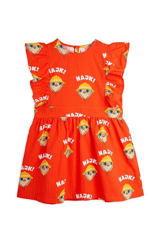 Дитяча бавовняна сукня Mini Rodini 2425010142 червоний SS24