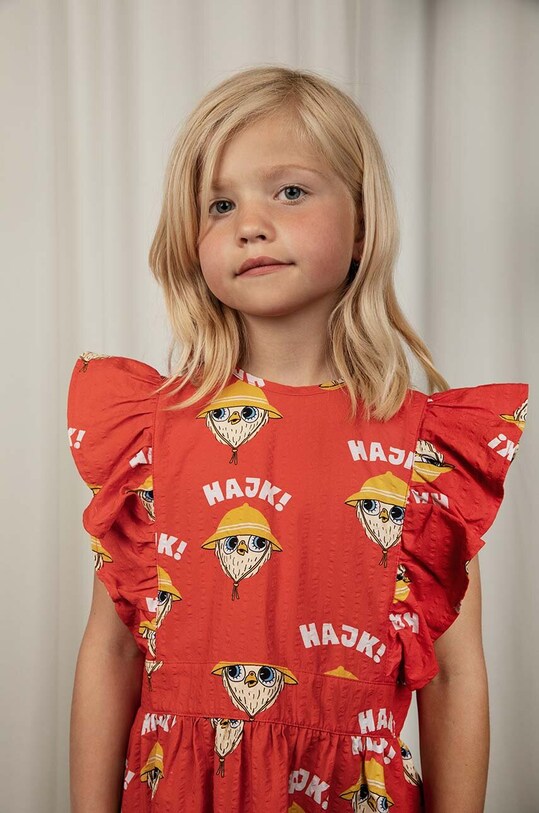 Дитяча бавовняна сукня Mini Rodini 2425010142 червоний