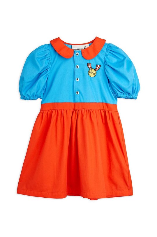 Хлопковое детское платье Mini Rodini 2425010300 мультиколор SS24