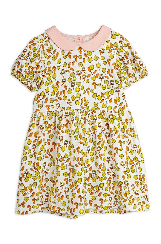 Dievčenské šaty Mini Rodini Flowers s elastanom žltá 2425011000