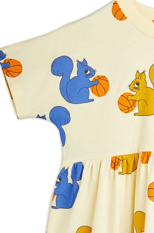 Dziewczynka Mini Rodini sukienka bawełniana dziecięca Squirrels 2425012623 żółty