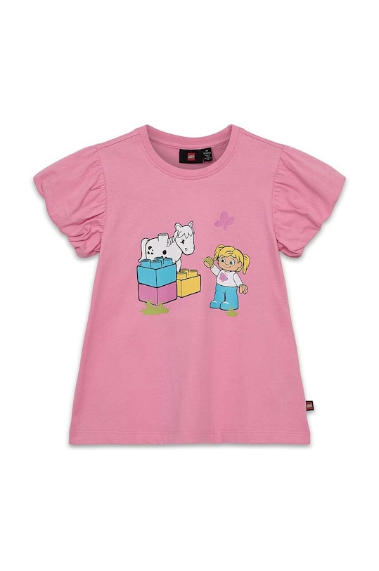 Lego sukienka bawełniana dziecięca nadruk różowy 12011197