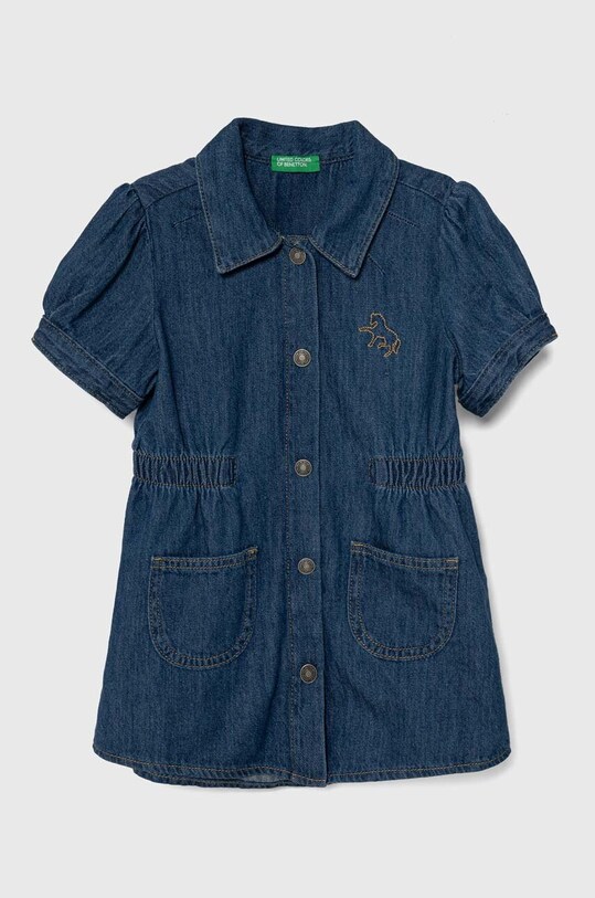 Dievčenské rifľové šaty United Colors of Benetton bavlna modrá 4AD6GV01E.P.Seasonal