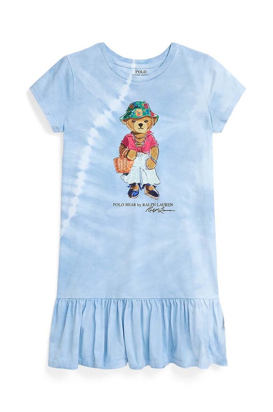 Polo Ralph Lauren sukienka bawełniana dziecięca krótki niebieski 313939160001