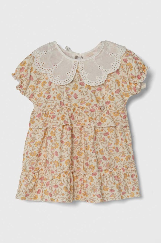 Dievčenské bavlnené šaty Jamiks kvetinový béžová NOVELLA.II.org.JLG009.G