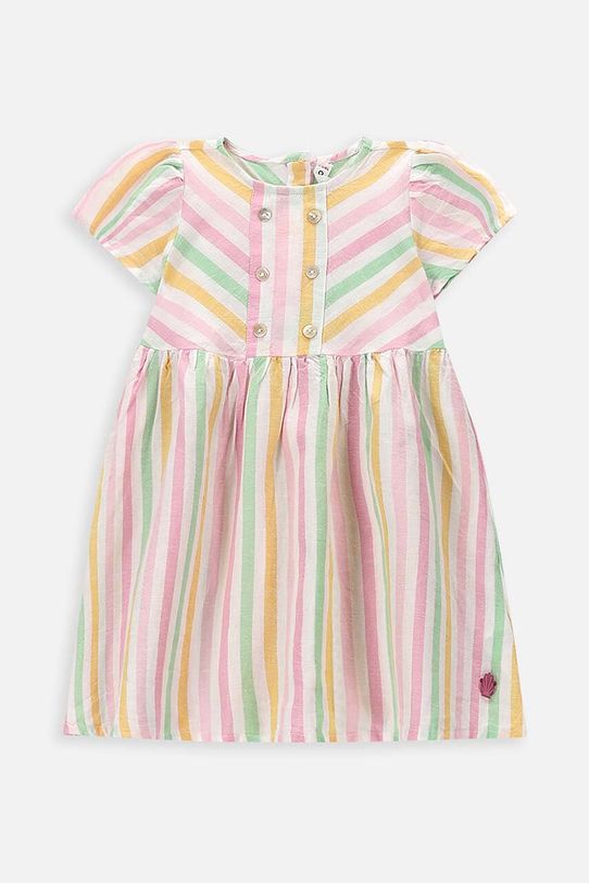 Coccodrillo rochie din amestec de in pentru bebeluși mini multicolor WC4128201OWN