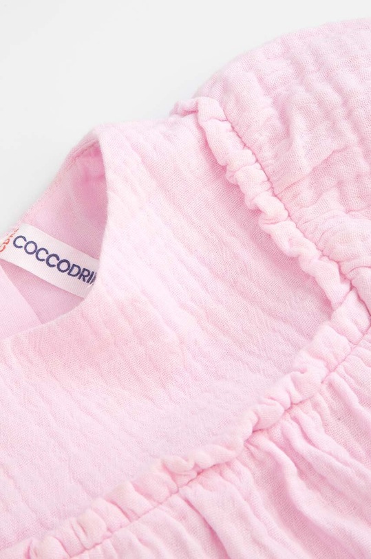 Fete Coccodrillo rochie din bumbac pentru copii WC4128202OWN roz