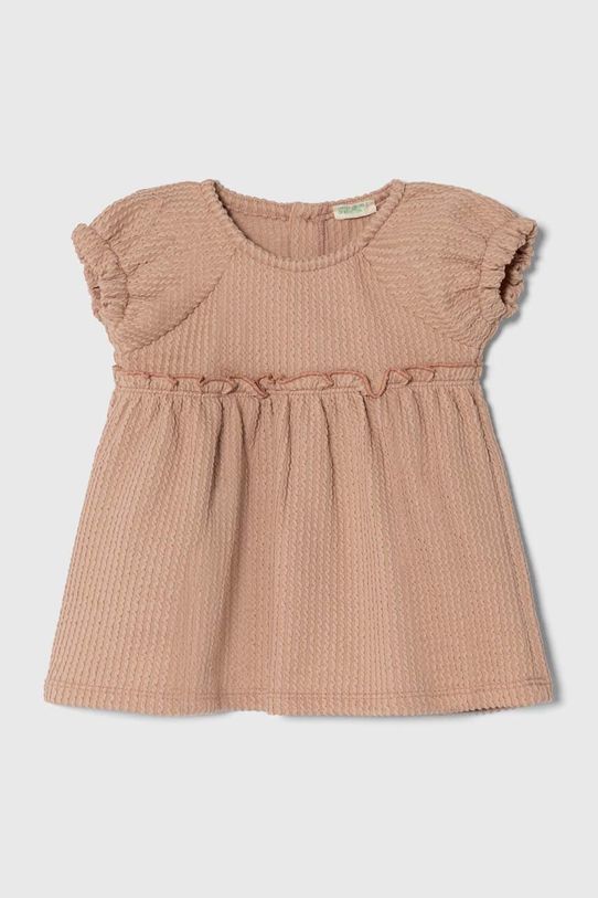 Šaty pre bábätká United Colors of Benetton s elastanom béžová 3LC4AV00A.W.Seasonal