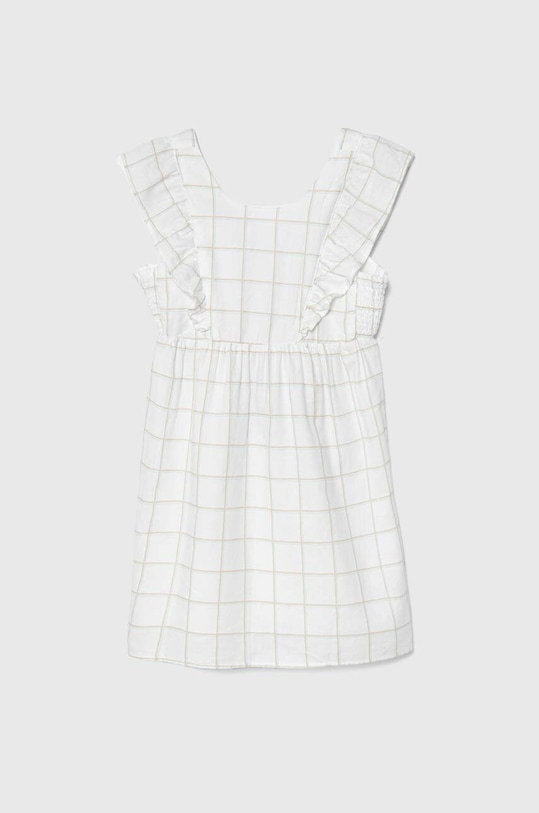 Дитяча льняна сукня United Colors of Benetton короткий білий 4YP7CV027.G.Seasonal