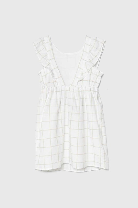 Дитяча льняна сукня United Colors of Benetton 4YP7CV027.G.Seasonal білий SS24