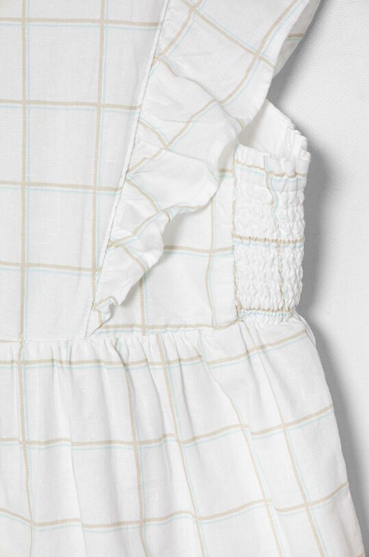 Дівчинка Дитяча льняна сукня United Colors of Benetton 4YP7CV027.G.Seasonal білий