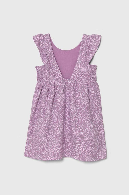 Dětské lněné šaty United Colors of Benetton 4YP7CV027.G.Seasonal fialová SS24