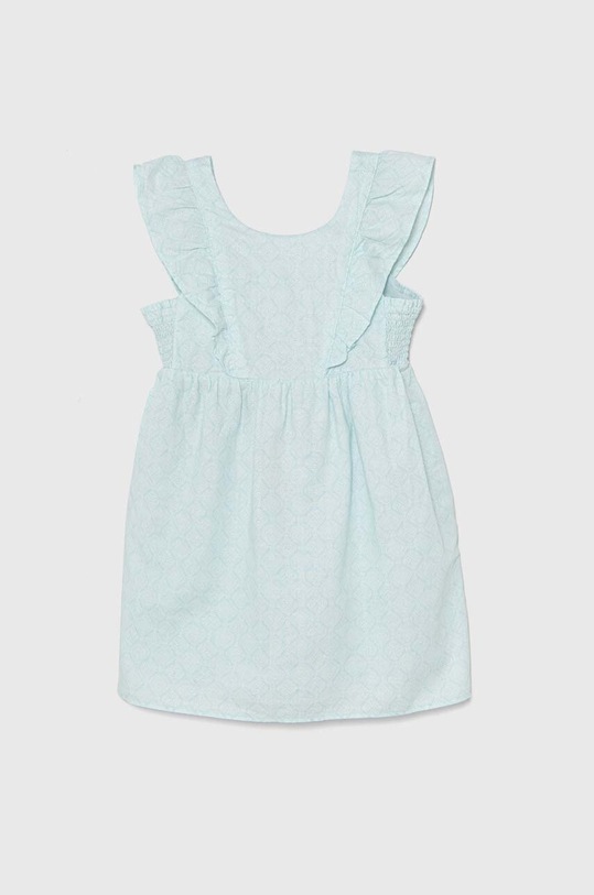 Детское льняное платье United Colors of Benetton короткий бирюзовый 4YP7CV027.G.Seasonal