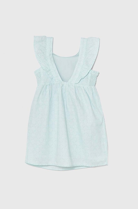 Детское льняное платье United Colors of Benetton 4YP7CV027.G.Seasonal бирюзовый SS24