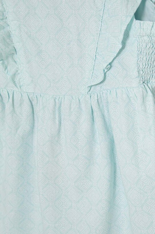 Девочка Детское льняное платье United Colors of Benetton 4YP7CV027.G.Seasonal бирюзовый