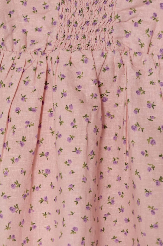 DÍVKA Dětské lněné šaty United Colors of Benetton 4YP7GV01G.P.Seasonal růžová