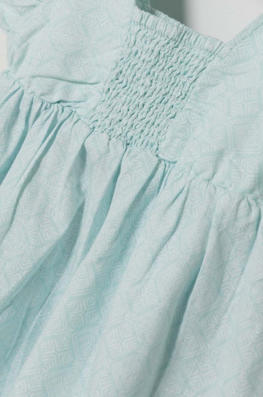 DÍVKA Dětské lněné šaty United Colors of Benetton 4YP7GV01G.P.Seasonal tyrkysová