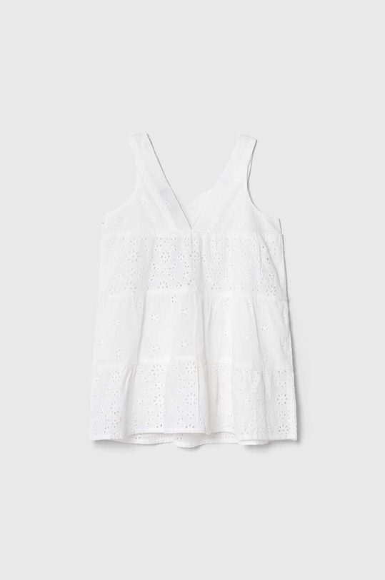 United Colors of Benetton rochie din bumbac pentru copii 4ZRLGV01P.P.Seasonal alb SS24
