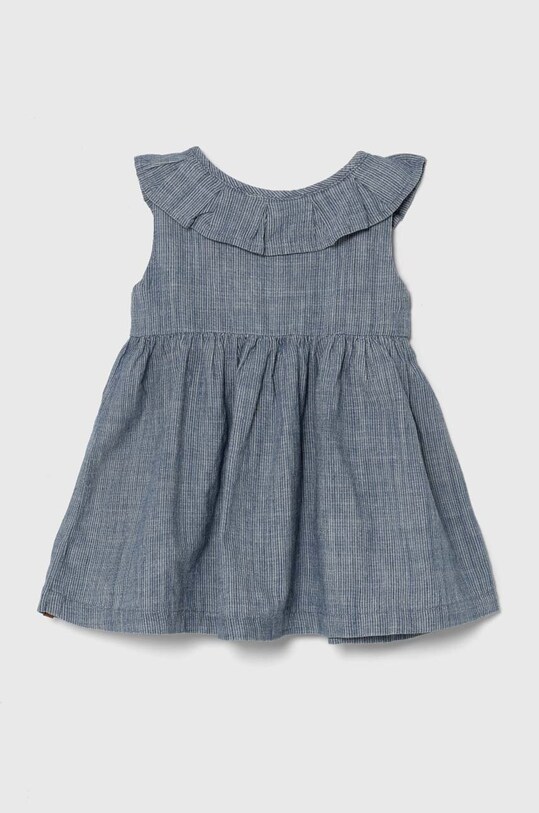 Дитяча бавовняна сукня United Colors of Benetton 43HUAV00K.W.Seasonal блакитний SS24